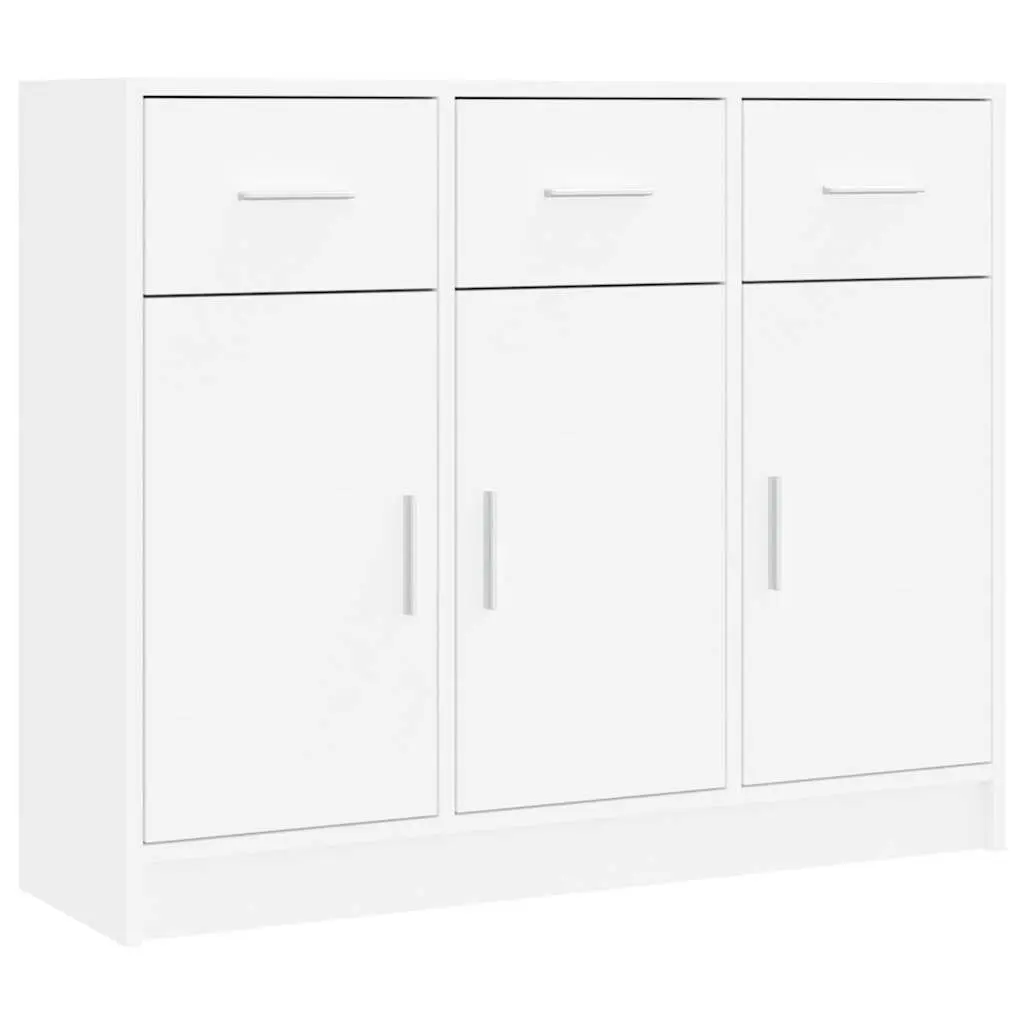 Sideboard White 91x28x75cm Engineered Wood Storage Cabinet Furniture