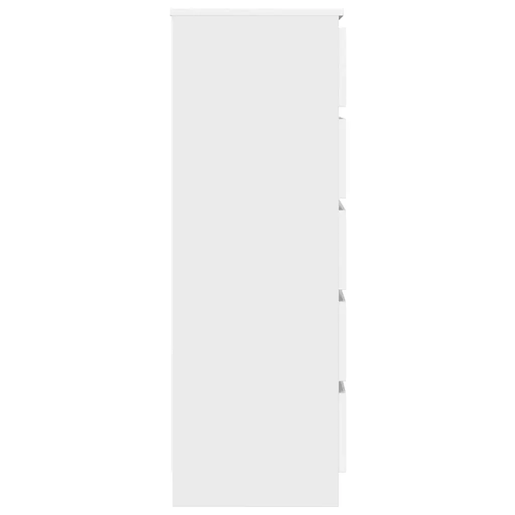 Drawer Cabinet White 60x36x103 cm Storage Chest 5 Drawers Engineered Wood