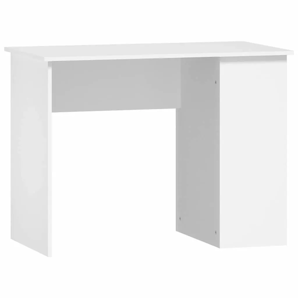Office Desk White 100x55x75cm Computer Workstation with Storage Shelves