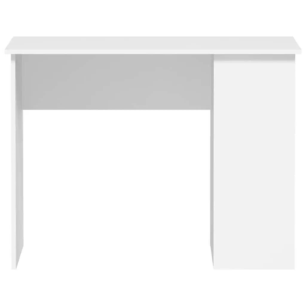 Office Desk White 100x55x75cm Computer Workstation with Storage Shelves