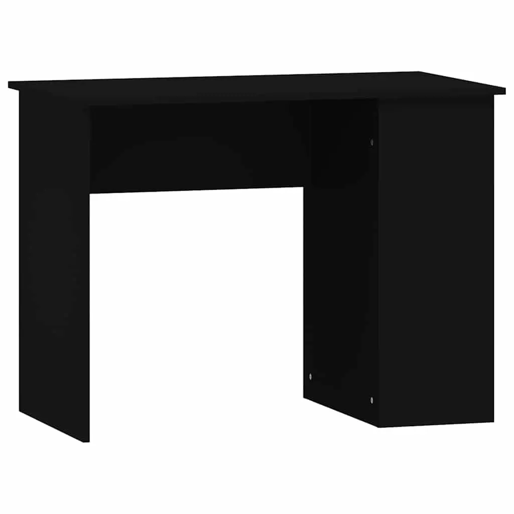 Black Office Desk with Shelves Storage Compartments Study Computer Workstation