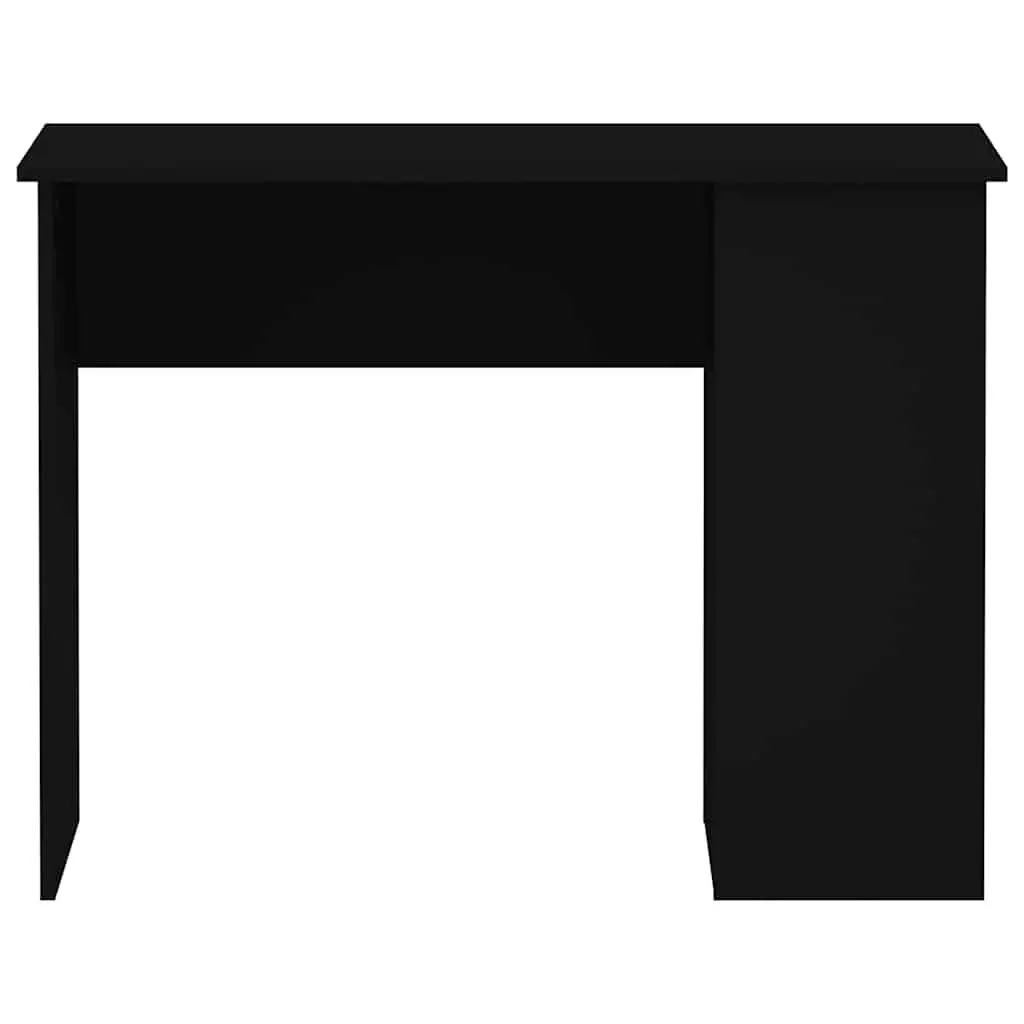 Black Office Desk with Shelves Storage Compartments Study Computer Workstation