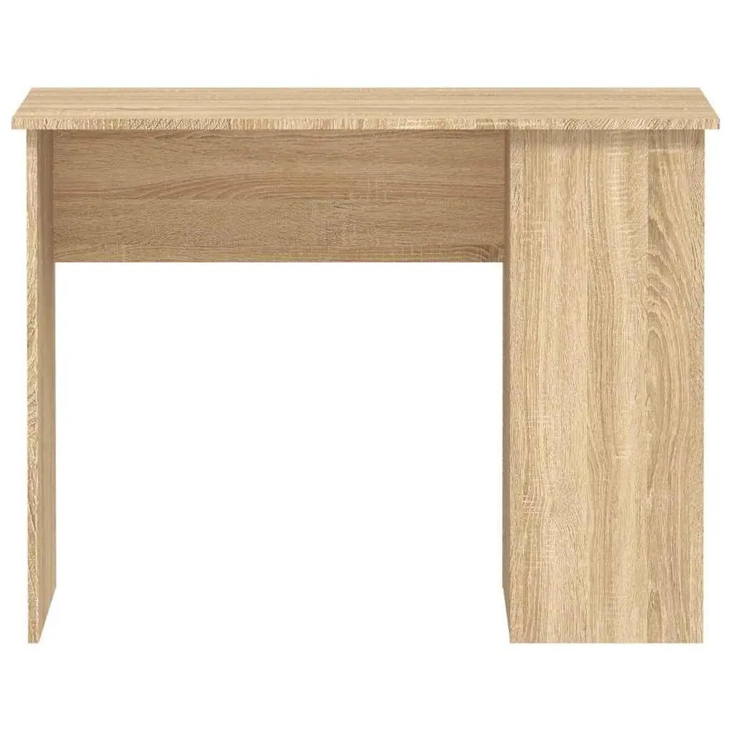 Office Desk Brown Engineered Wood 100x55x75 cm Modern Study Table with Storage Compartments
