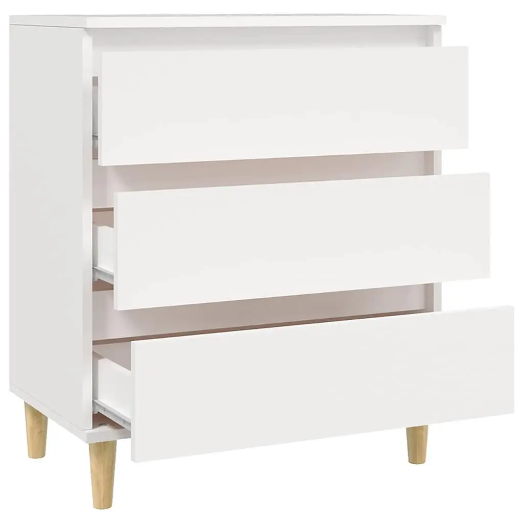 Sideboard White 60x35x70 cm Storage Cabinet 3 Drawers Engineered Wood