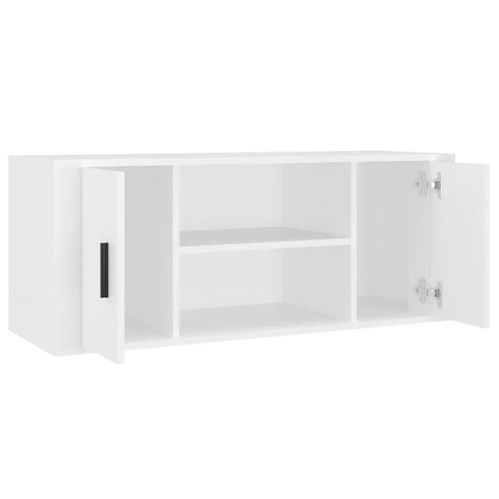 TV Cabinet White 100x35x40 cm Storage Unit with Compartments and Doors