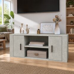 Compact Grey TV Cabinet - Quality Built with Storage Solutions
