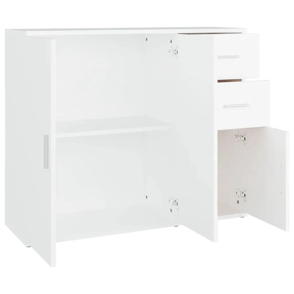Sideboard White 91x29.5x75 cm Engineered Wood Storage Cabinet Cupboard