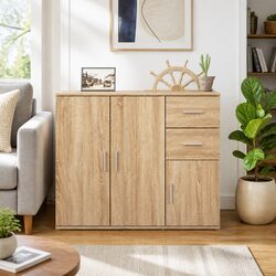 Brown Sideboard with Display Space 91x29.5x75cm