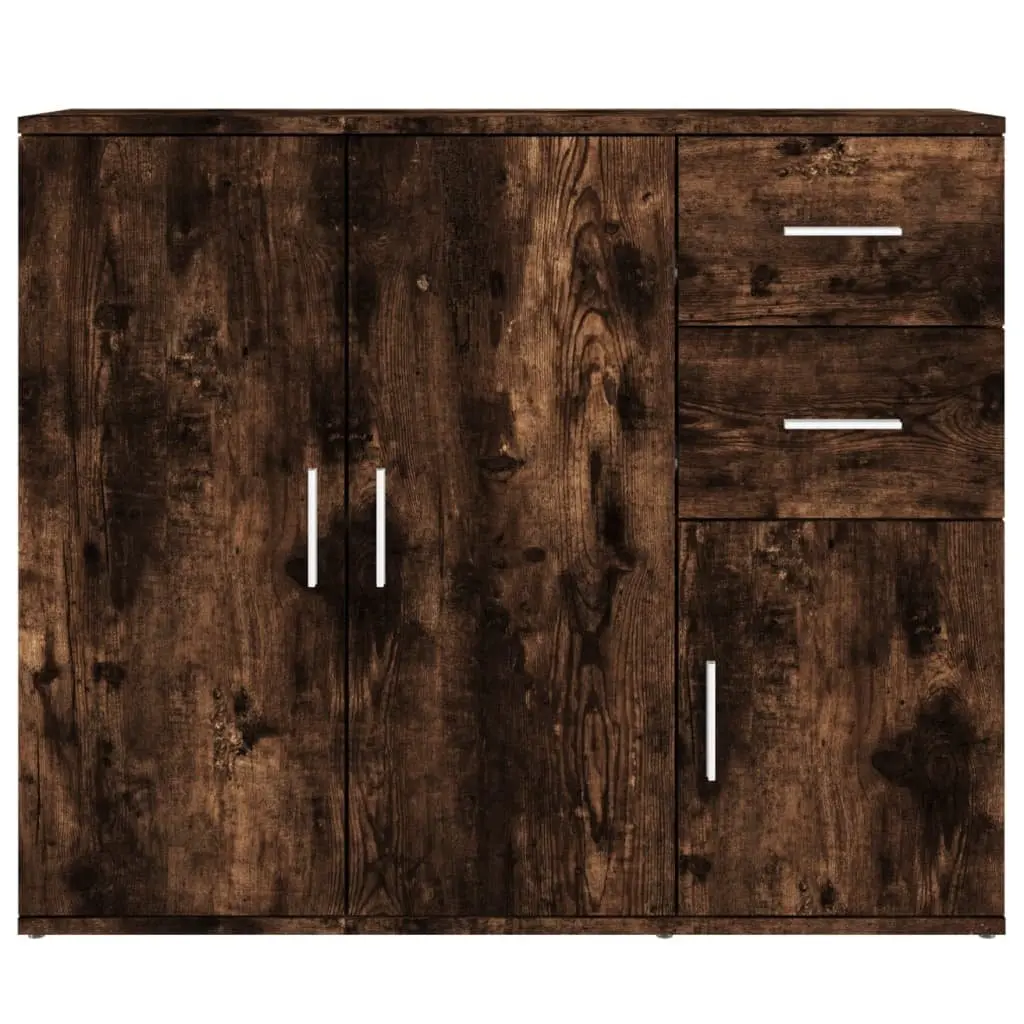 Sideboard Storage Cabinet Brown Engineered Wood 91x29.5x75cm Sturdy Construction Ample Storage