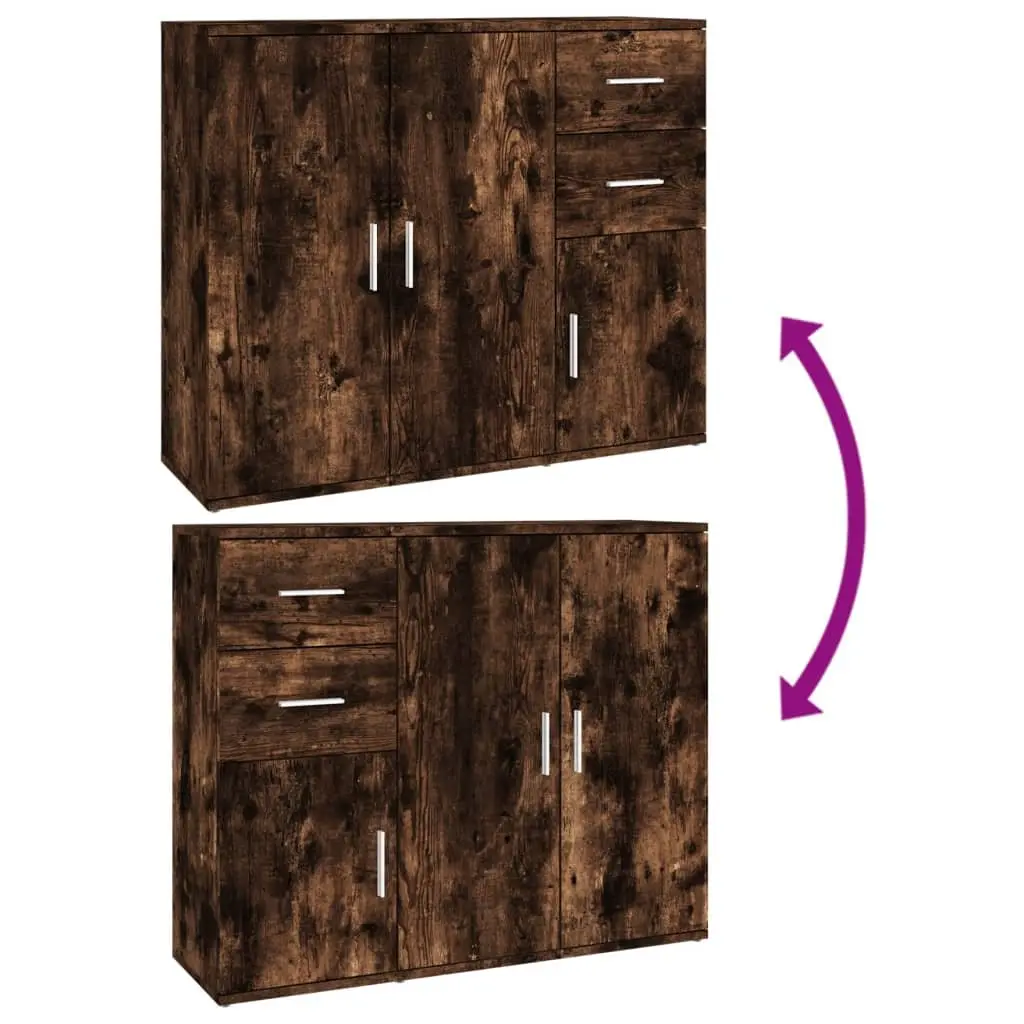 Sideboard Storage Cabinet Brown Engineered Wood 91x29.5x75cm Sturdy Construction Ample Storage