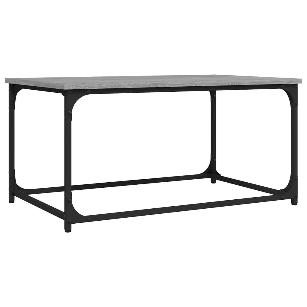 Coffee Table Grey Sonoma 80x50x40 cm Engineered Wood Top Iron Frame