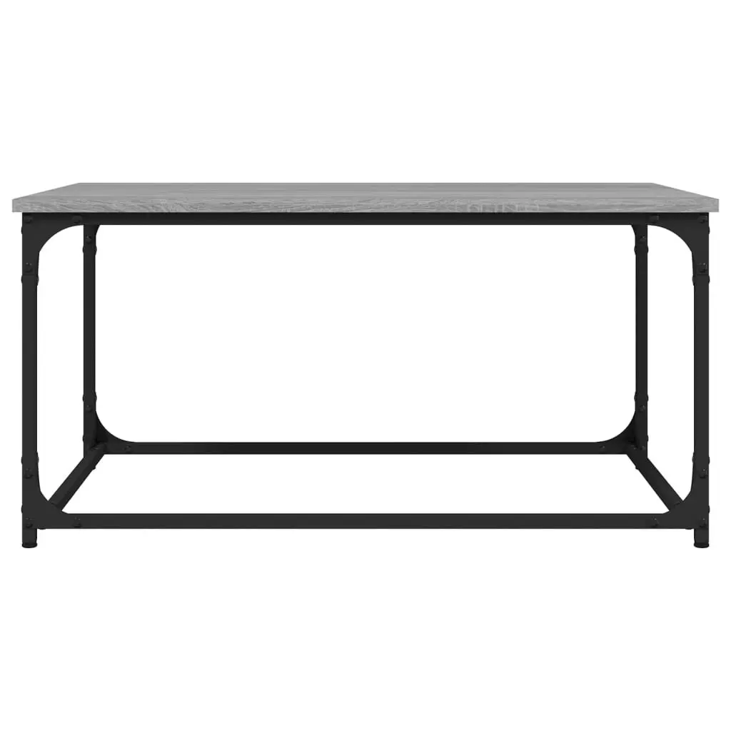 Coffee Table Grey Sonoma 80x50x40 cm Engineered Wood Top Iron Frame