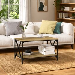 Simple Yet Durable Coffee Table with Open Shelf