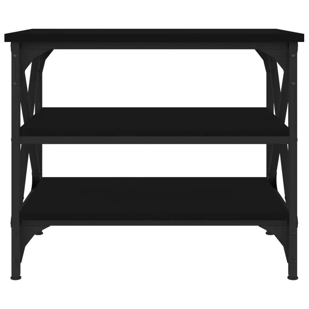 Side Table Black 55x38x45cm Storage Industrial Style