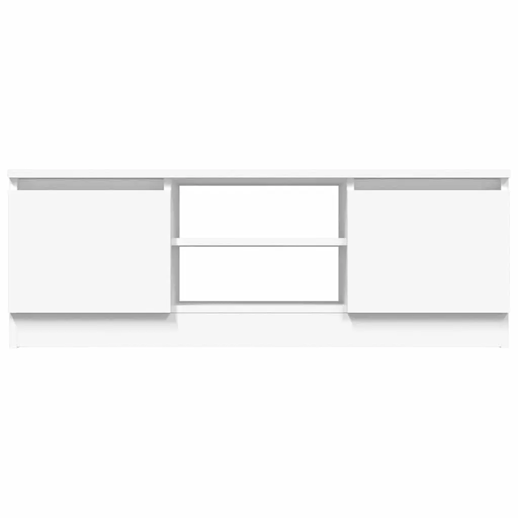 White TV Cabinet with Door for Media Storage