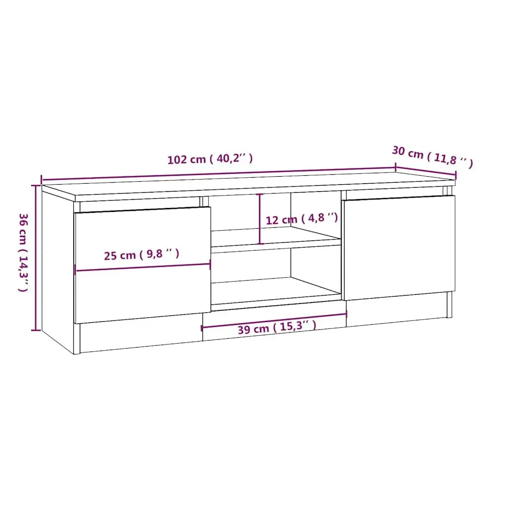 White TV Cabinet with Door for Media Storage