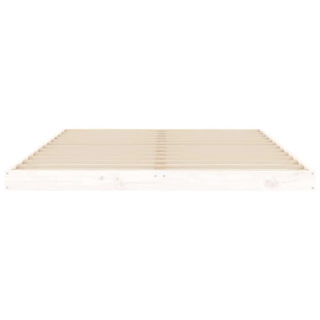White Bed Frame 135x190 cm in Solid Pine Wood