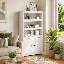 Compact and Sturdy White Highboard Storage Unit