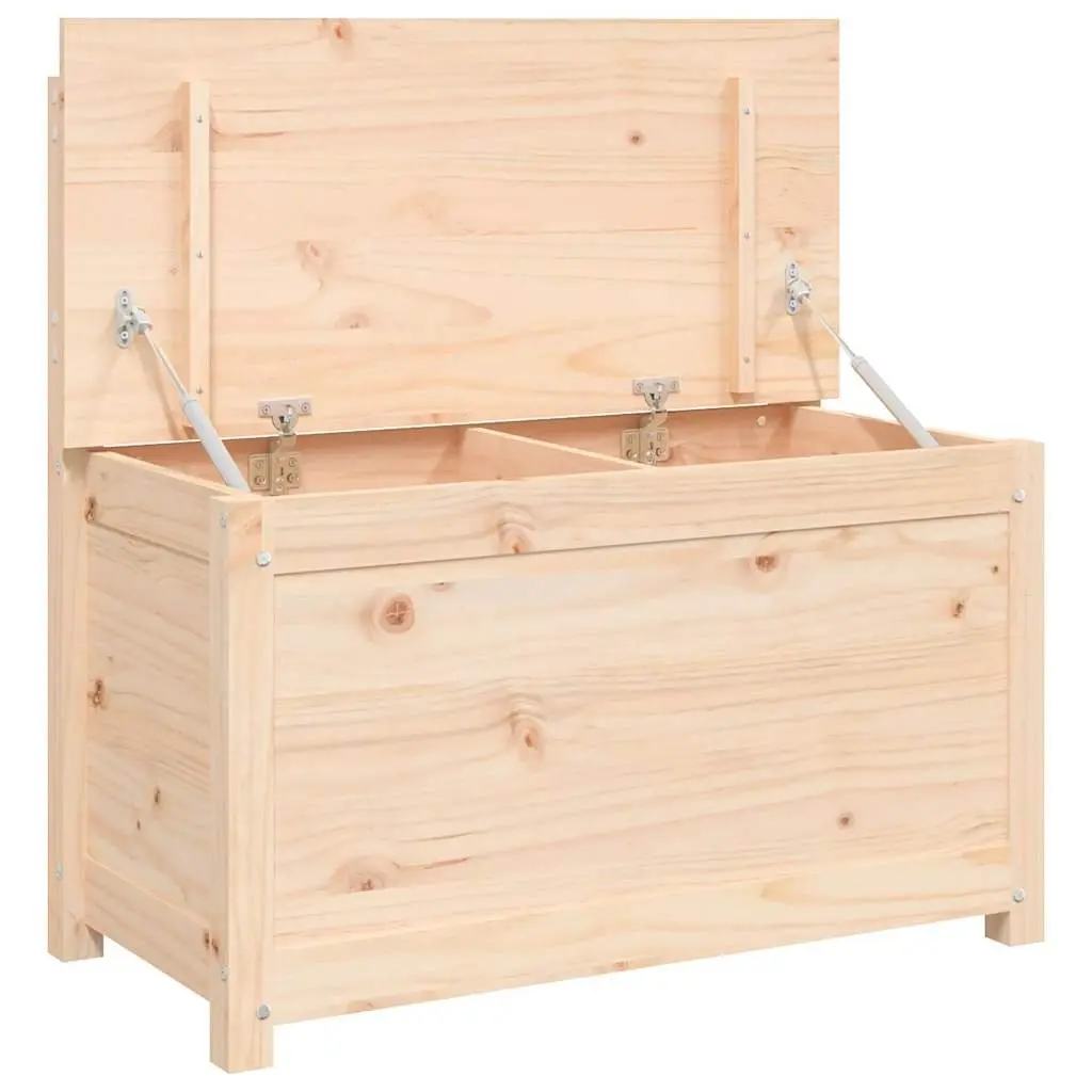 Wooden Bench Brown Solid Pine Wood Storage with Backrest