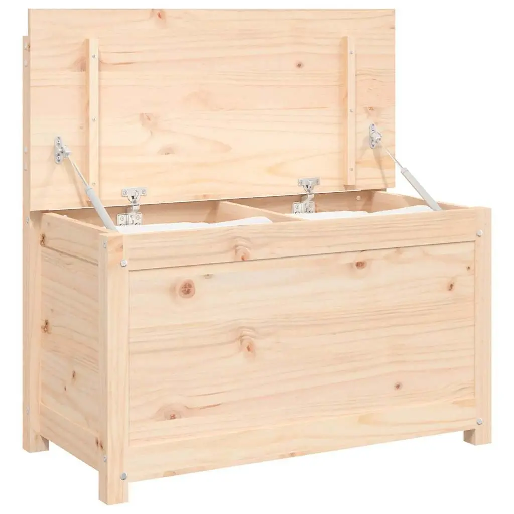 Wooden Bench Brown Solid Pine Wood Storage with Backrest