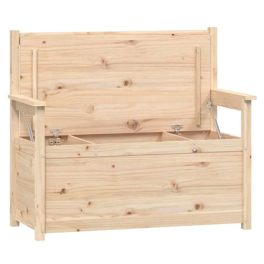 Storage Bench Brown Solid Pine Wood 112.5x51.5x96.5cm Backrest Armrests