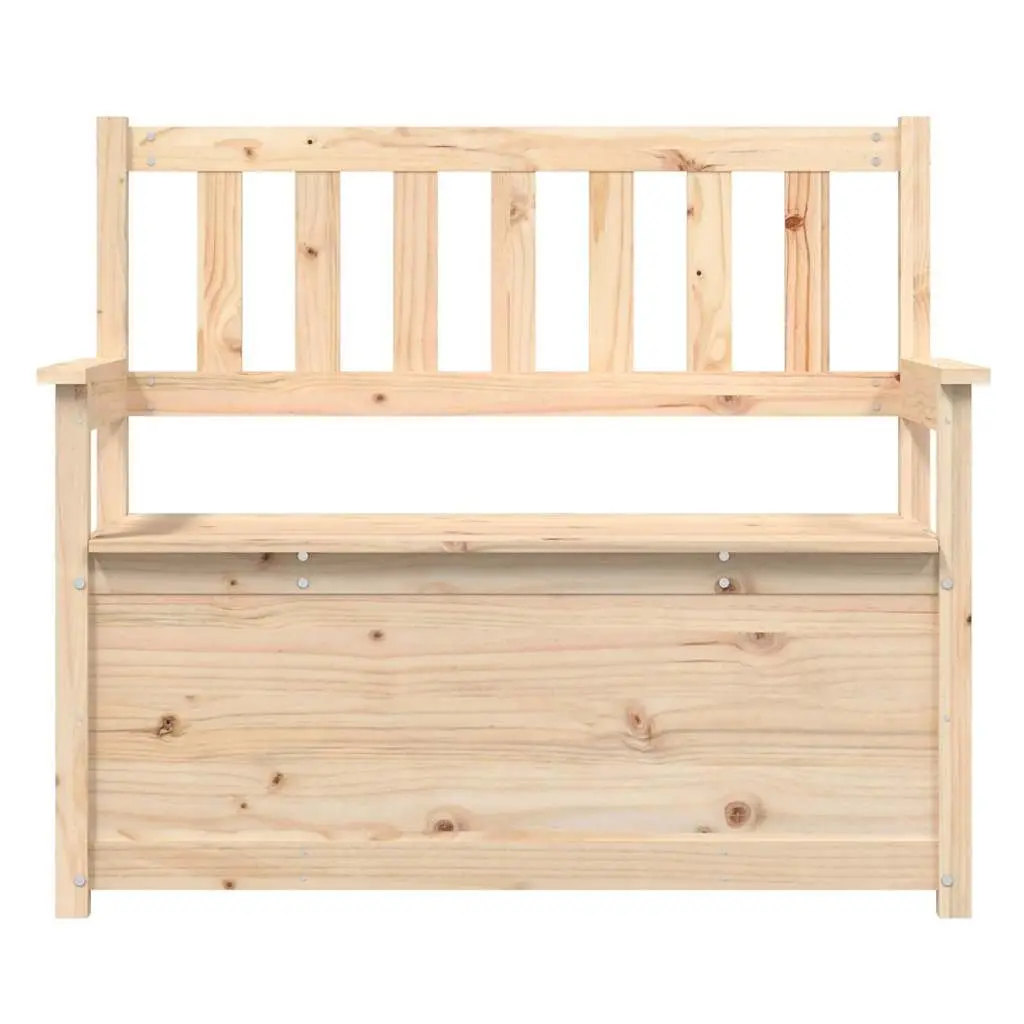 Storage Bench Brown Solid Pine Wood 112.5x51.5x96.5cm Backrest Armrests