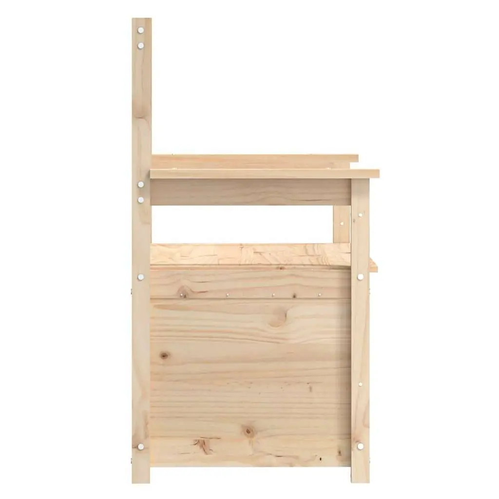 Storage Bench Brown Solid Pine Wood 112.5x51.5x96.5cm Backrest Armrests