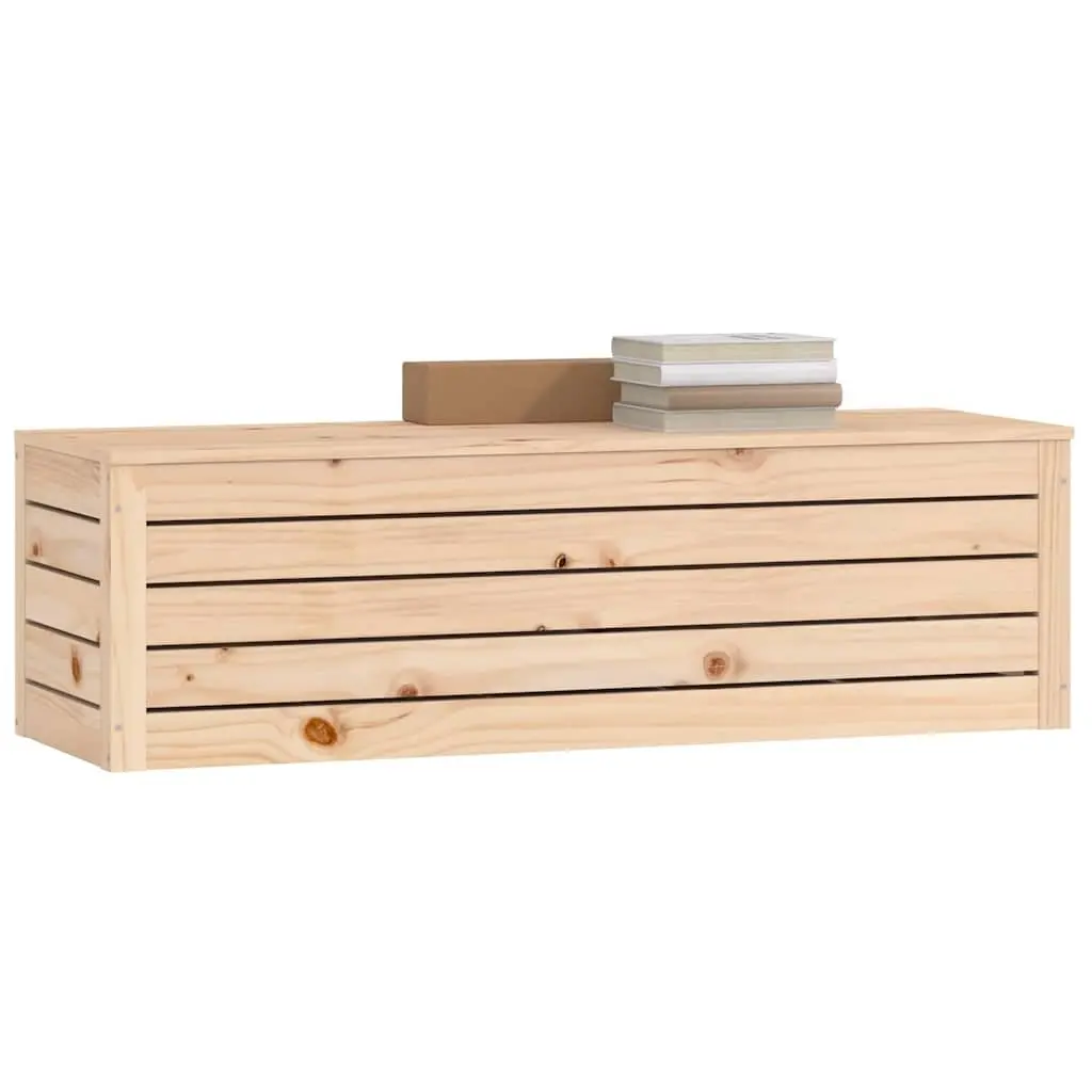 Storage Box Brown Solid Pine Wood Chest Trunk Organiser Spacious Interior