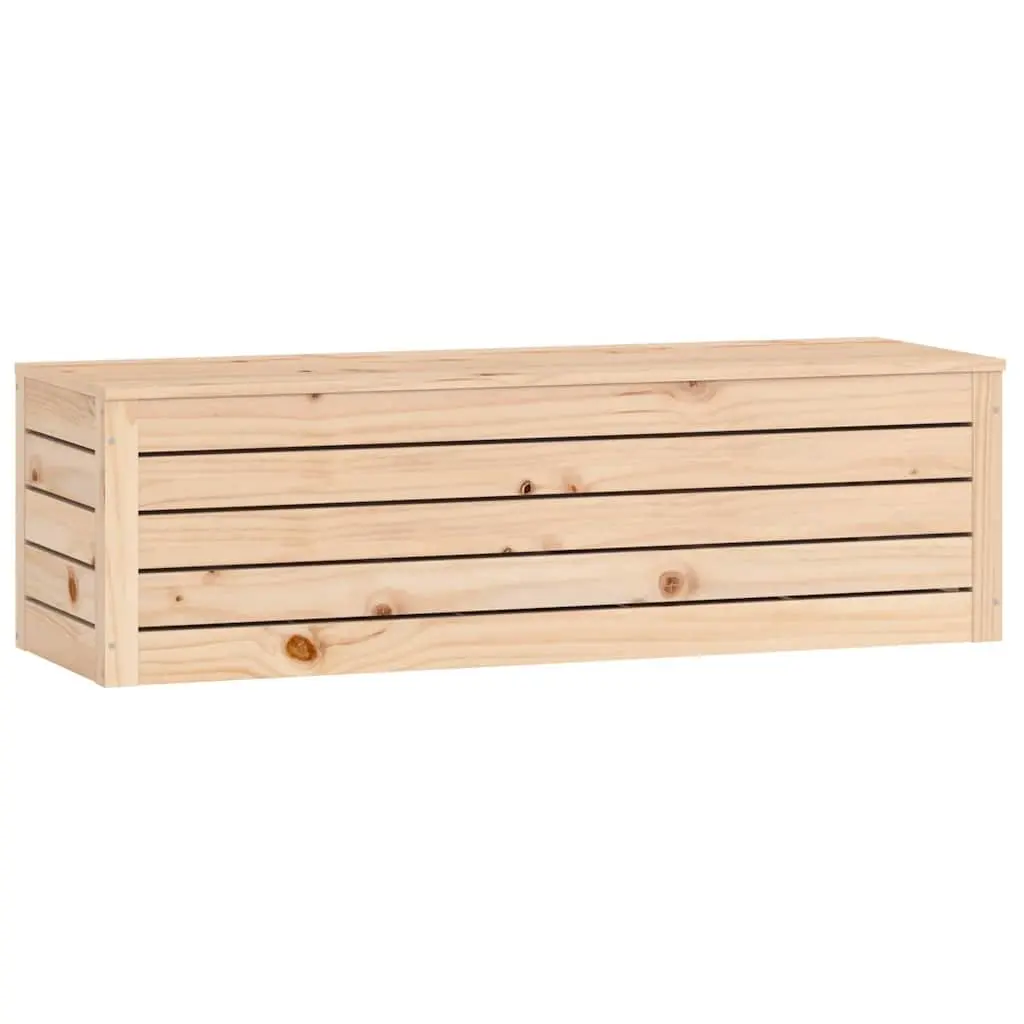 Storage Box Brown Solid Pine Wood Chest Trunk Organiser Spacious Interior
