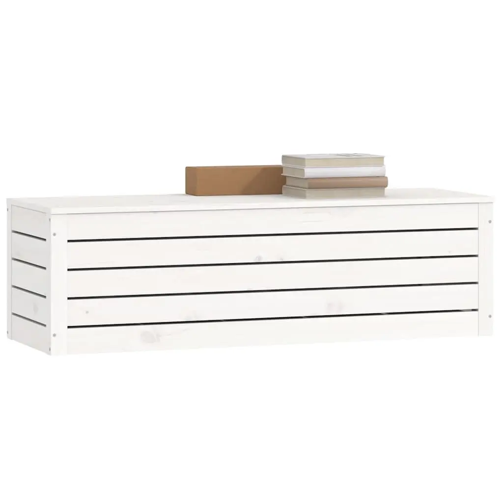 Storage Box White 109x36.5x33cm Solid Pine Wood Chest Organiser Furniture