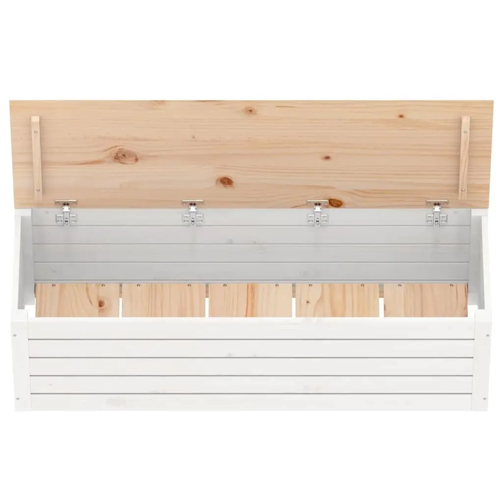 Storage Box White 109x36.5x33cm Solid Pine Wood Chest Organiser Furniture