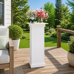 White Flower Stand 40x40x90cm: Solid and Stylish