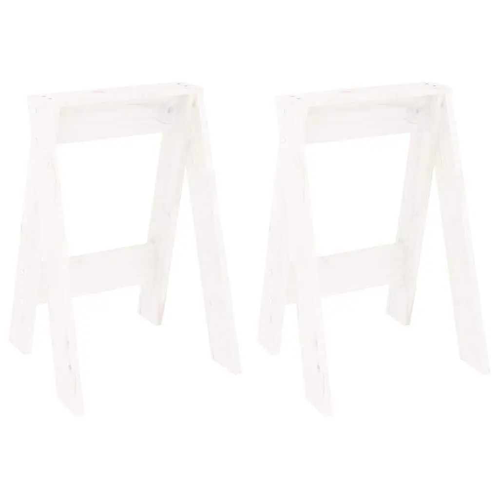 Wooden Stools 2 Pieces White 40x40x60 cm Pine Kitchen Dining Room Seating