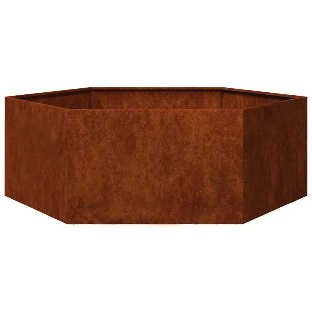 Raised Planter Box Brown Large Corten Steel Weathering Resistant Durable Garden Bed