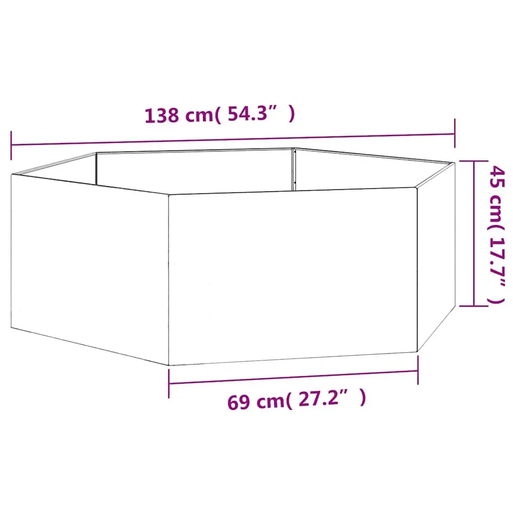 Raised Planter Box Brown Large Corten Steel Weathering Resistant Durable Garden Bed