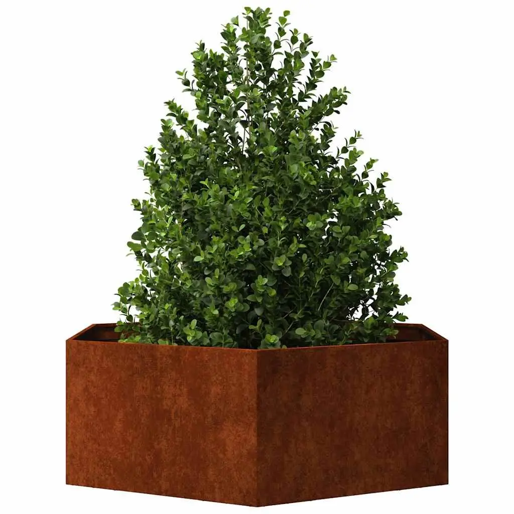 Raised Planter Box Brown Large Corten Steel Weathering Resistant Durable Garden Bed