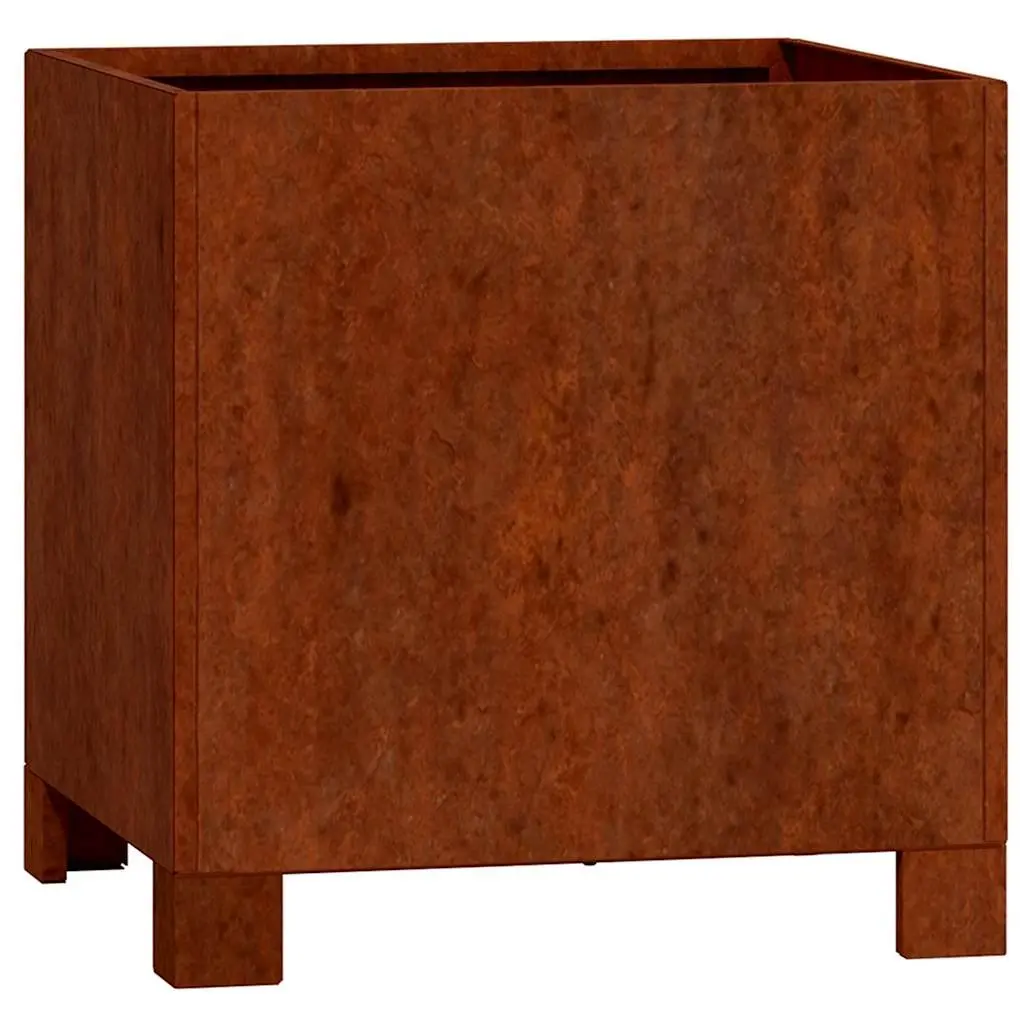 Planter Corten Steel Brown 30cm Sturdy Legs Durable Weathering Steel Outdoor Garden Decoration