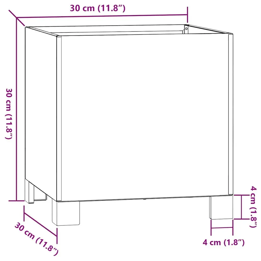 Planter Corten Steel Brown 30cm Sturdy Legs Durable Weathering Steel Outdoor Garden Decoration