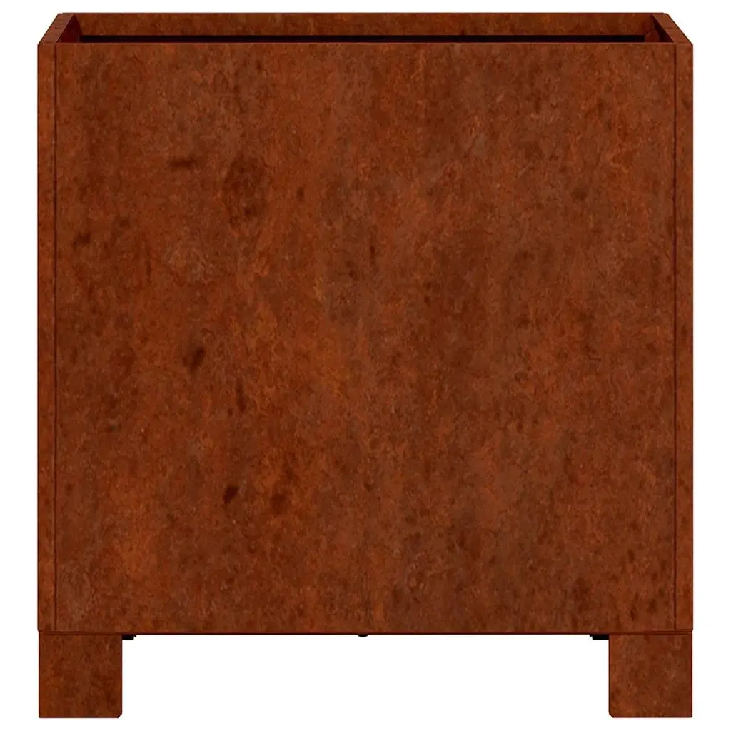 Planter Corten Steel Brown 30cm Sturdy Legs Durable Weathering Steel Outdoor Garden Decoration