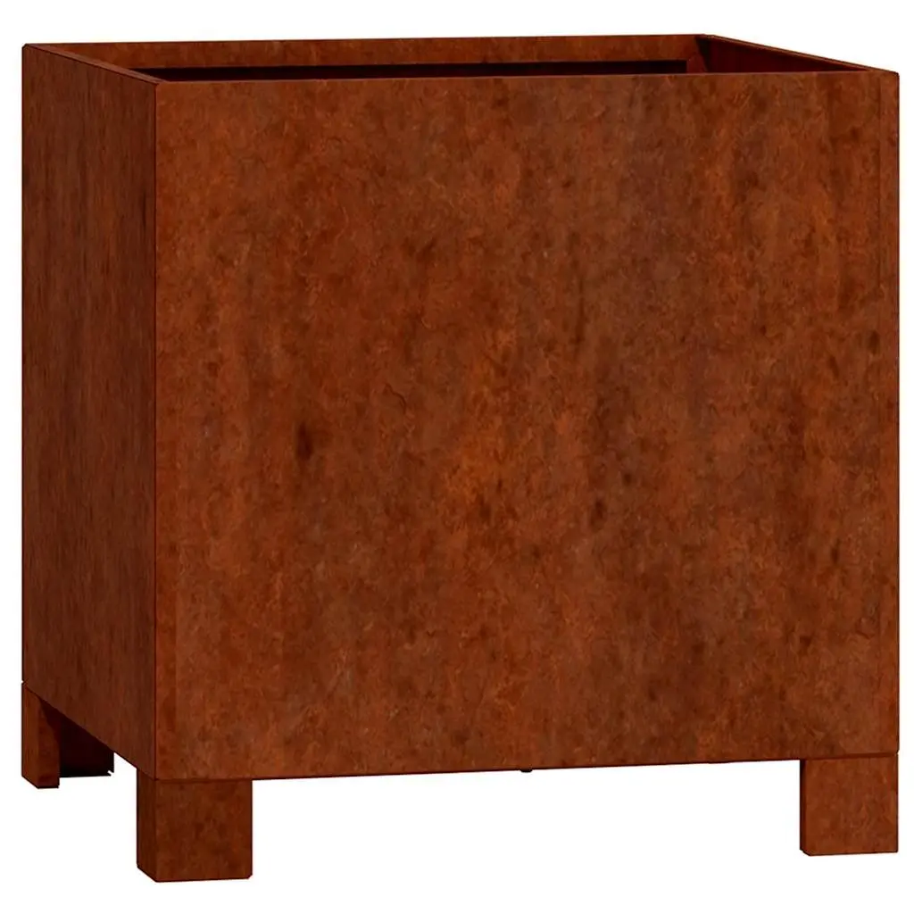 Planter Corten Steel Brown 30cm Sturdy Legs Durable Weathering Steel Outdoor Garden Decoration