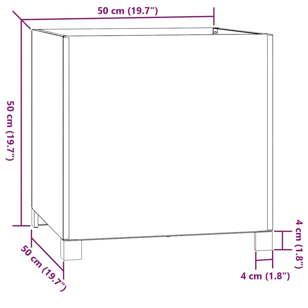 Planters with Legs Brown 50x50x50 cm Corten Steel Garden Raised Bed 2 Piece