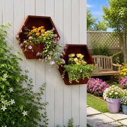 2-Pack Wall Planters in Corten Steel for Easy Decor