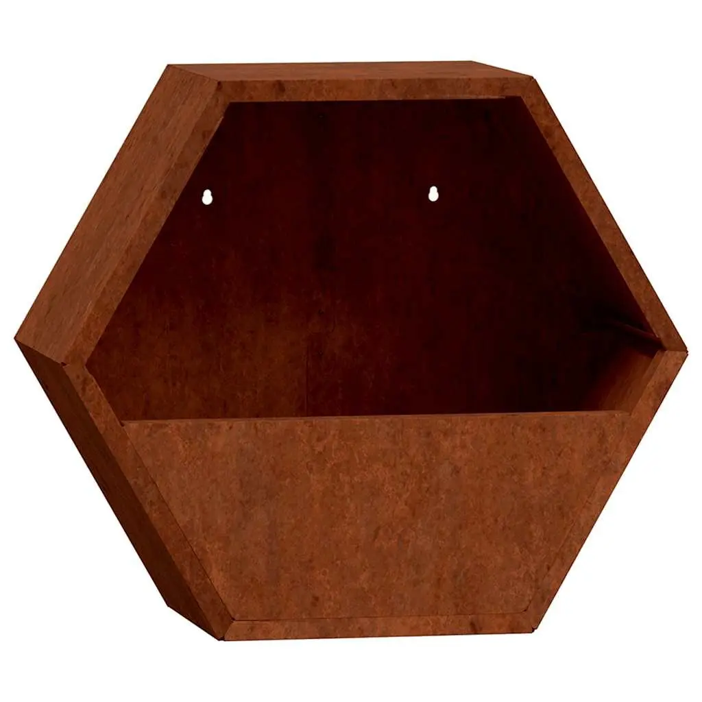 Wall Planters Brown 46x10x40 cm Corten Steel 2 Piece Garden Balcony Patio Decor Box