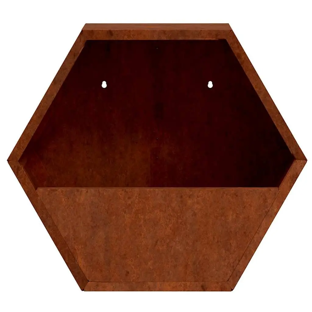 Wall Planters Brown 46x10x40 cm Corten Steel 2 Piece Garden Balcony Patio Decor Box