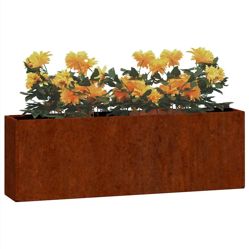 Wall Planters Brown Corten Steel 2 Piece Durable Outdoor Decoration for Garden Balcony Patio