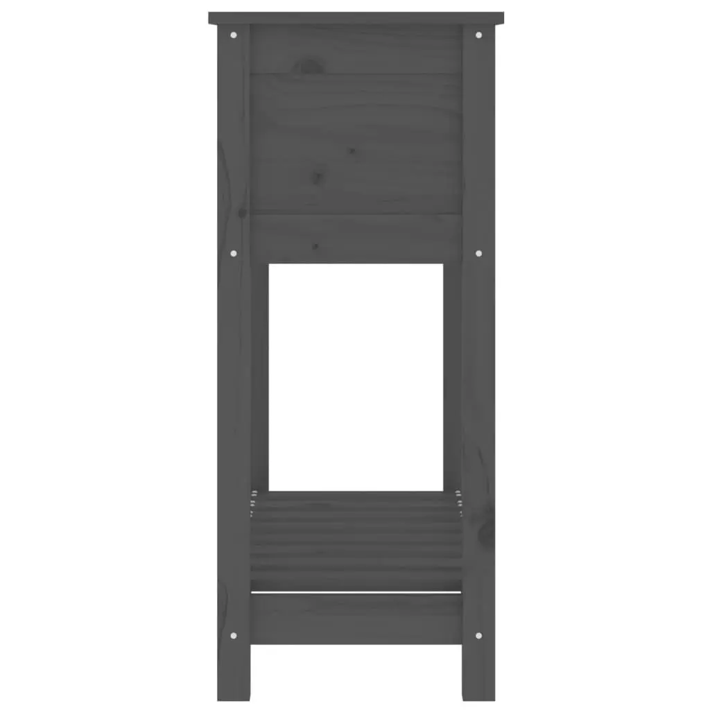 Wooden Garden Planter Grey 82.5 x 34.5 x 81 cm Raised Bed with Shelf Storage