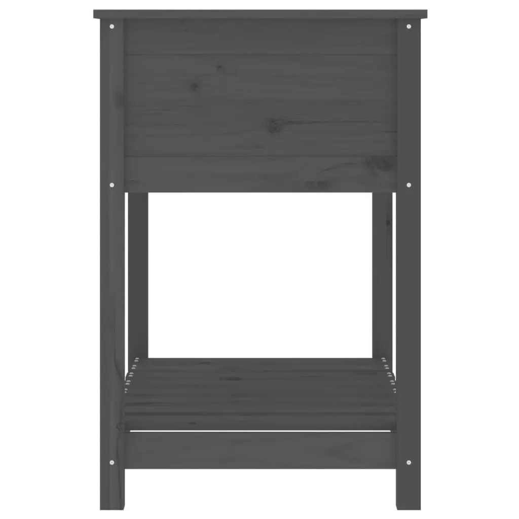 Wooden Planter Box with Shelf Grey Garden Flower Bed Raised Herb Vegetable Pot