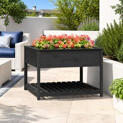Grey Wooden Planter: Durable and Stylish Addition