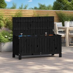 Compact Black Garden Storage Box 108x42.5x54cm