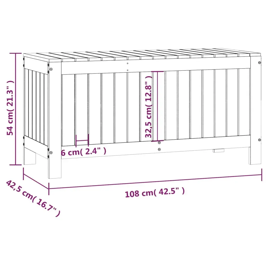 Black Garden Storage Box 108x42.5x54cm